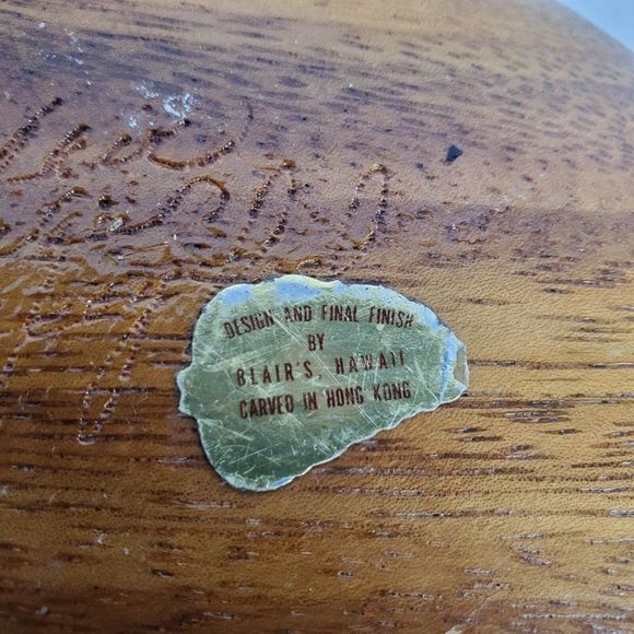 Wooden 3 Way Divided Leaf Shaped Bowl Tray Dish Monkeypod - Picture 7 of 10